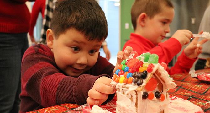 Student making crafts at a seacoast catholic school