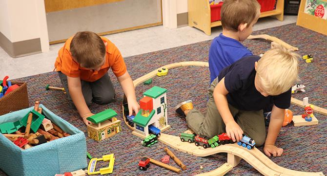 Pre school students at Saint Patrick Academy in NH
