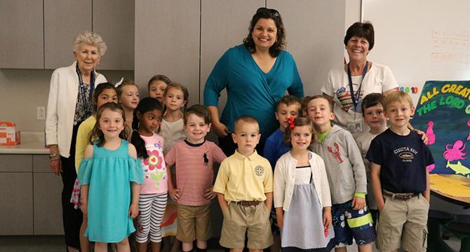 Pre school students at a private school