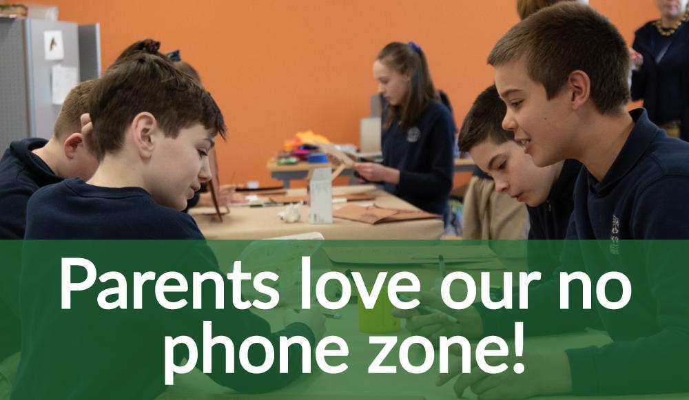 Saint Patrick Academy's "No Phone Zone" is a place where kids can be creative with one another.